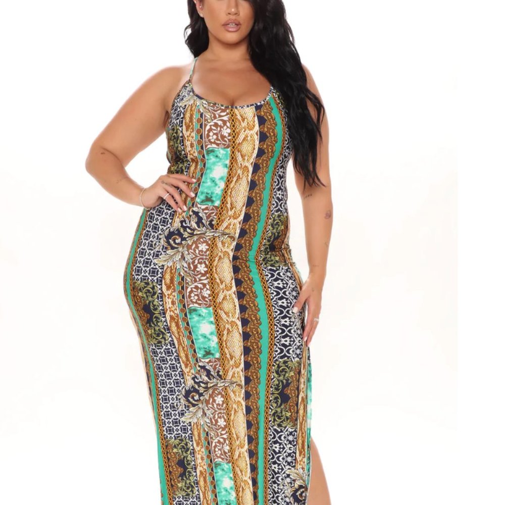 I Want To Hear More Maxi Dress - Green/combo